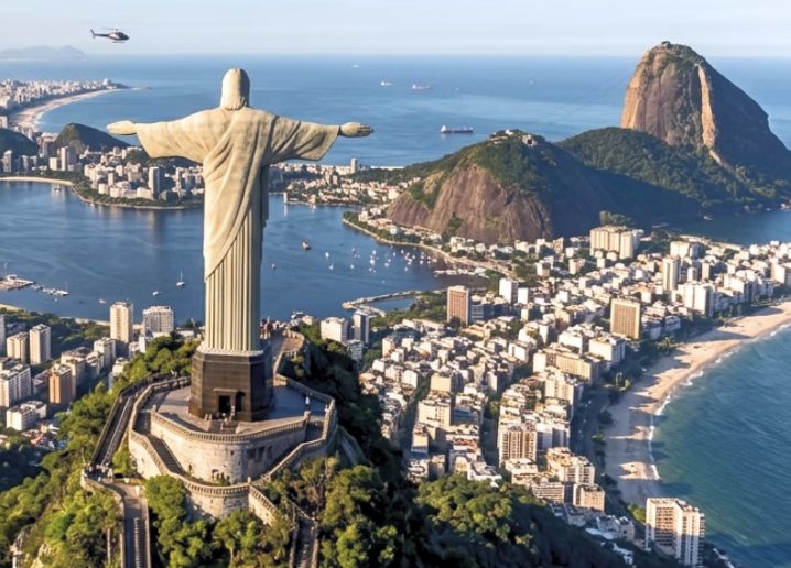 Cristo Redentor y bahía de Río de Janeiro